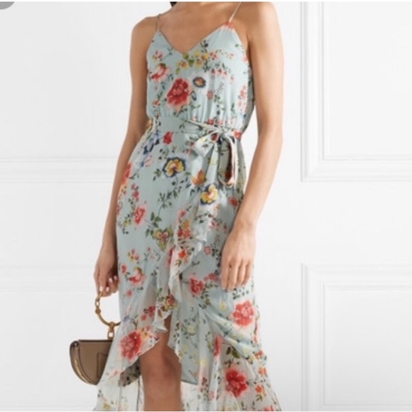 Alice + Olivia Dresses & Skirts - Alice + Olivia Floral Midi Dress - Blue and Red